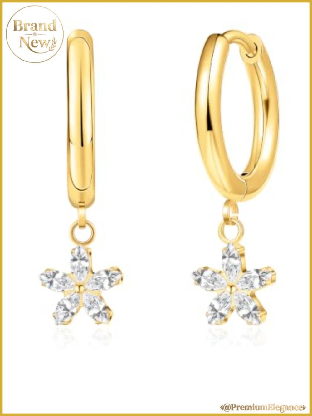 F136 Titanium Dangle Hoop Earrings Hypoallergenic Women Drop Earrings